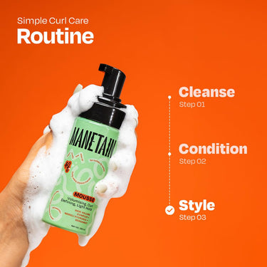 MANETAIN Hair Mousse 150ml for Dry, Frizzy Hair | Volumizing & Curl Defining Mousse for All Hair Types | Lightweight Formula for Medium Hold | Frizz Control & Improved Texture | Vegan & Cruelty-Free